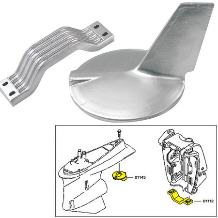 TECNOSEAL Tecnoseal Anode Kit w/Hardware - Yamaha 200-300HP Hi-Performance - Alu 21106AL